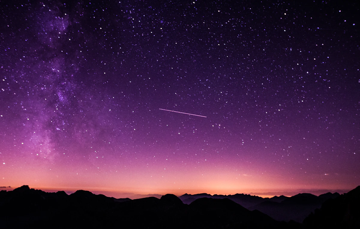 A star-filled night sky
